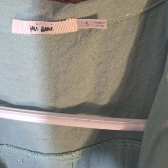 Mi ami Small Light Green Sleeveless Waist Tie Jumper - Picture 4 of 6